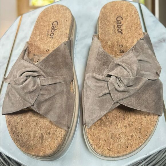 GABOR 82.851 Suede Sesame Platform Slip-on Slide Size 39 US 8.5 - Picture 6 of 15